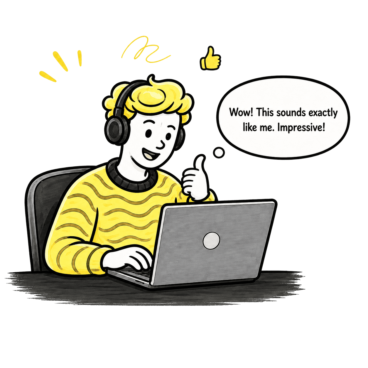 A writer pleased that Polyscribe sounds exactly like them